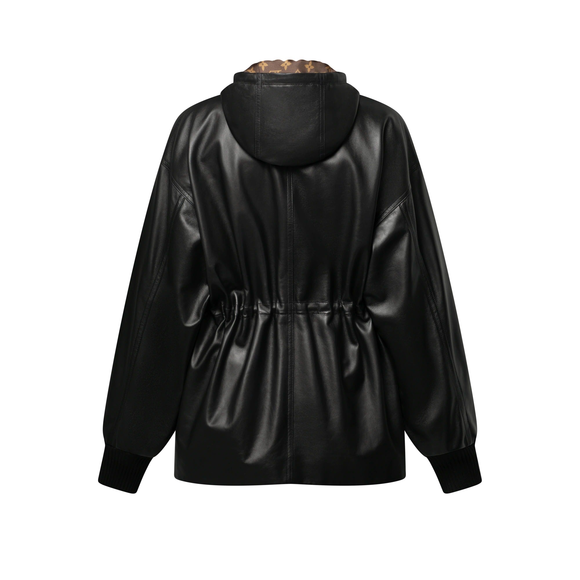 Leather Peplum Parka