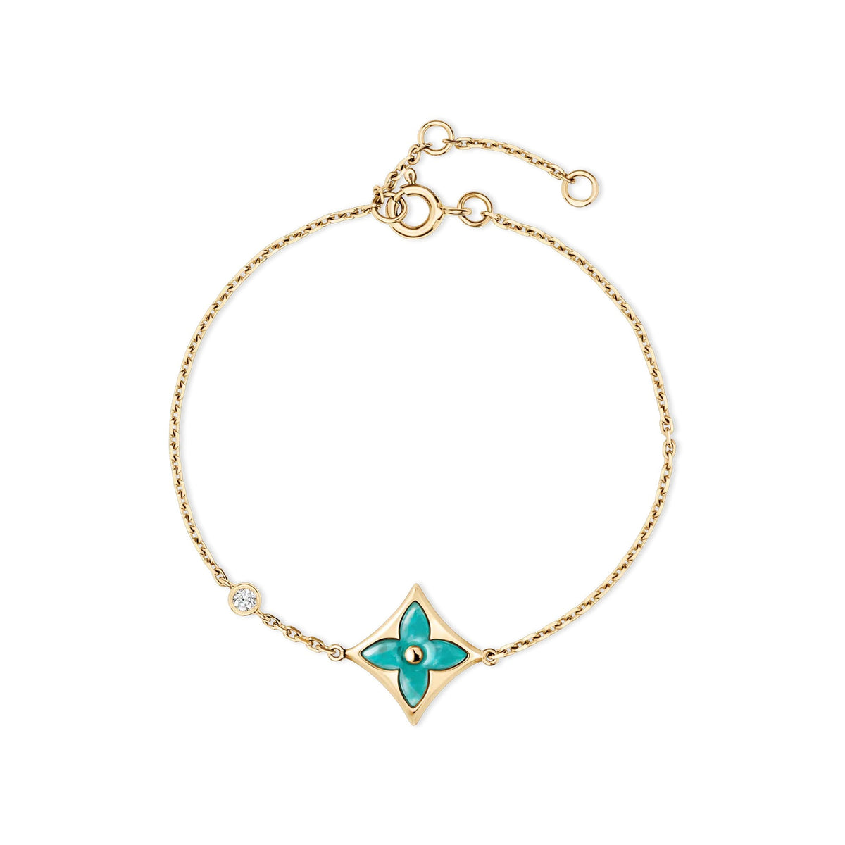 Color Blossom BB Star Bracelet, Yellow Gold, Amazonite and Diamond