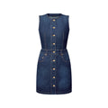 Button Front Washed Denim Dress