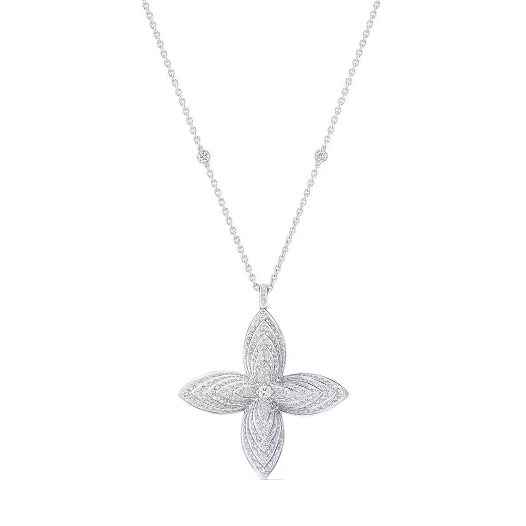 Idylle Blossom Pendant, White Gold & Diamonds