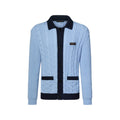 Cable-Knit Shirt Cardigan