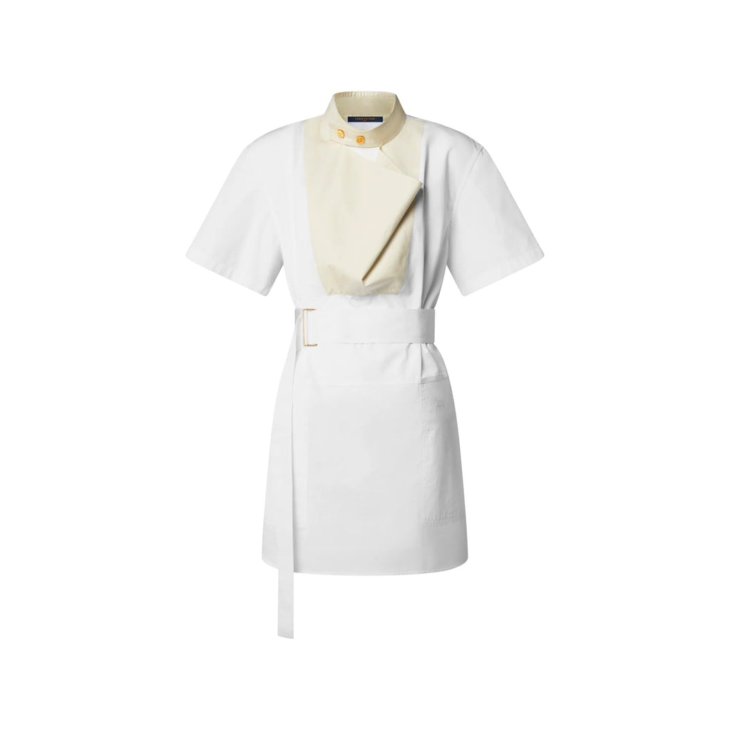 Bib Insert Belted Dress