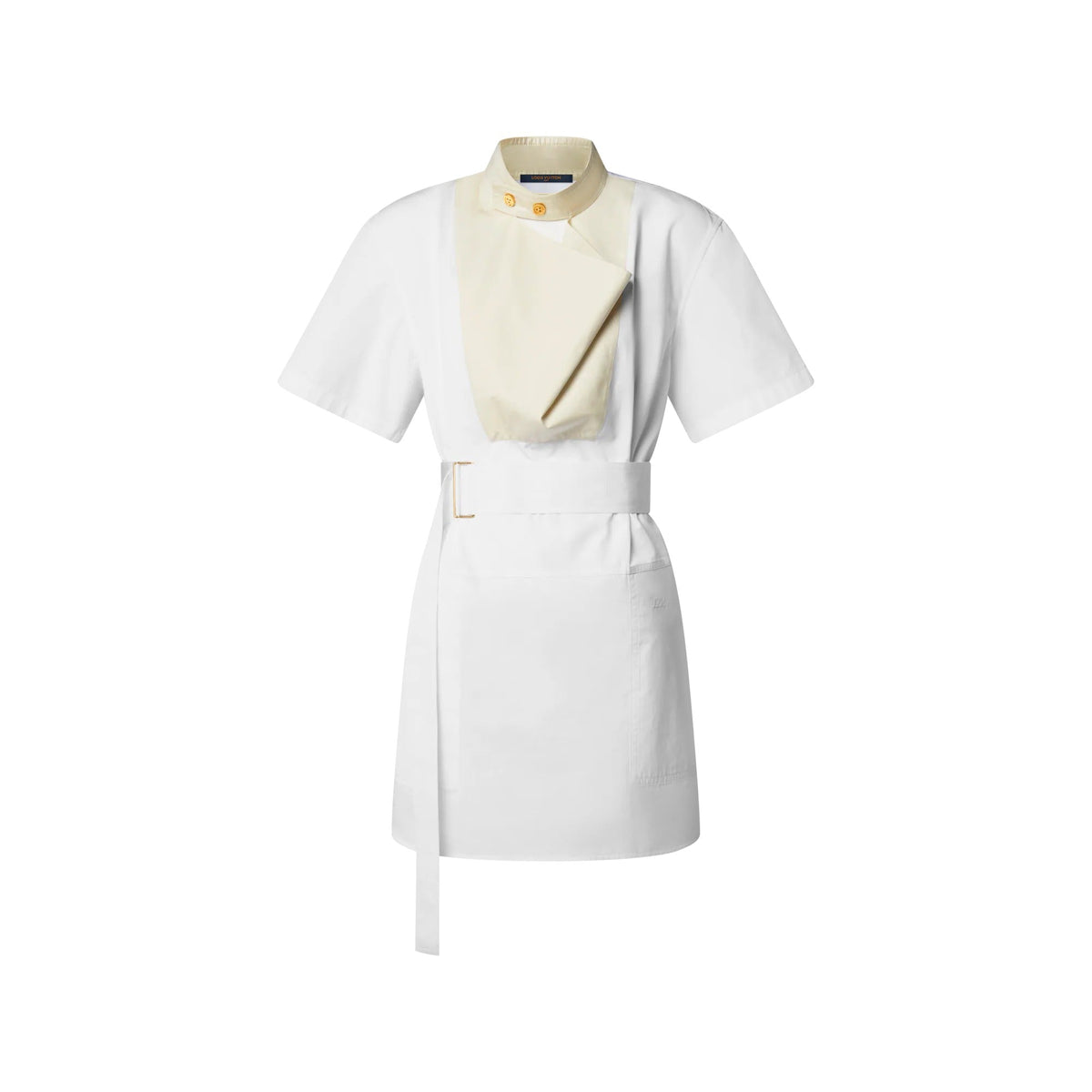 Bib Insert Belted Dress
