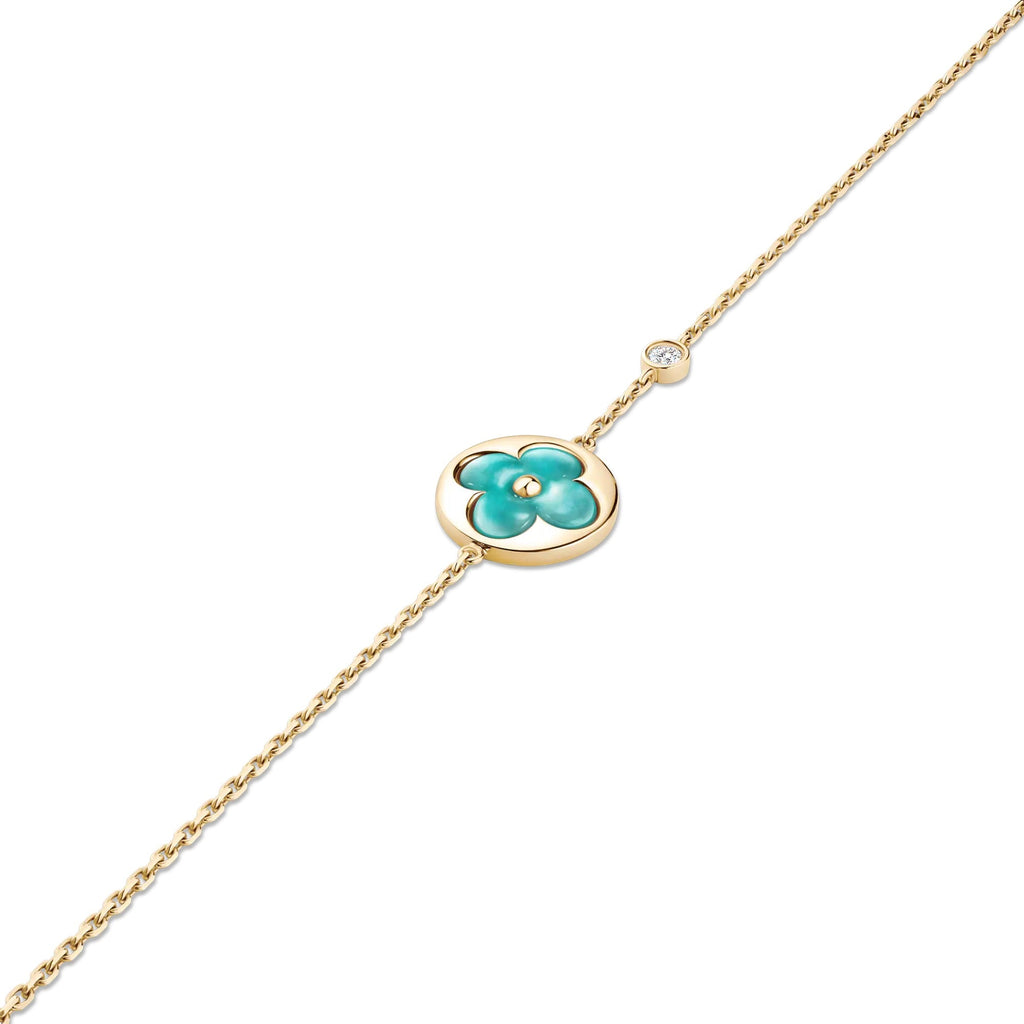 Color Blossom BB Sun Bracelet, Yellow Gold, Amazonite and Diamond