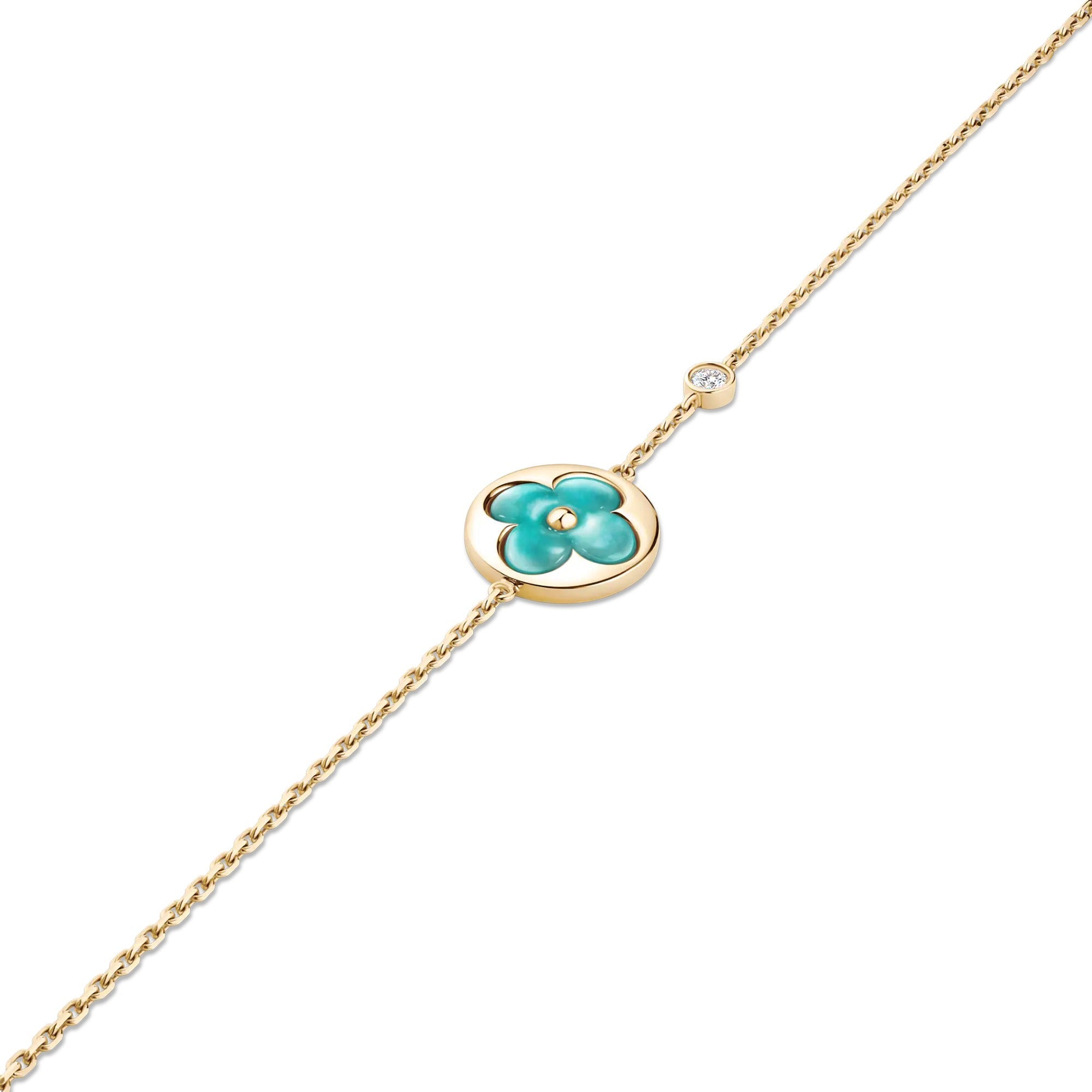 Color Blossom BB Sun Bracelet, Yellow Gold, Amazonite and Diamond