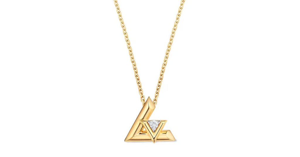 LV Volt One Large Pendant, Yellow Gold And Diamond