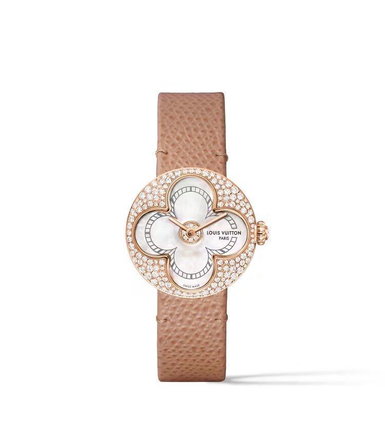 Color Blossom, Quartz, 26 MM, Rose Gold, White Mother-Of-Pearl and Diamonds
