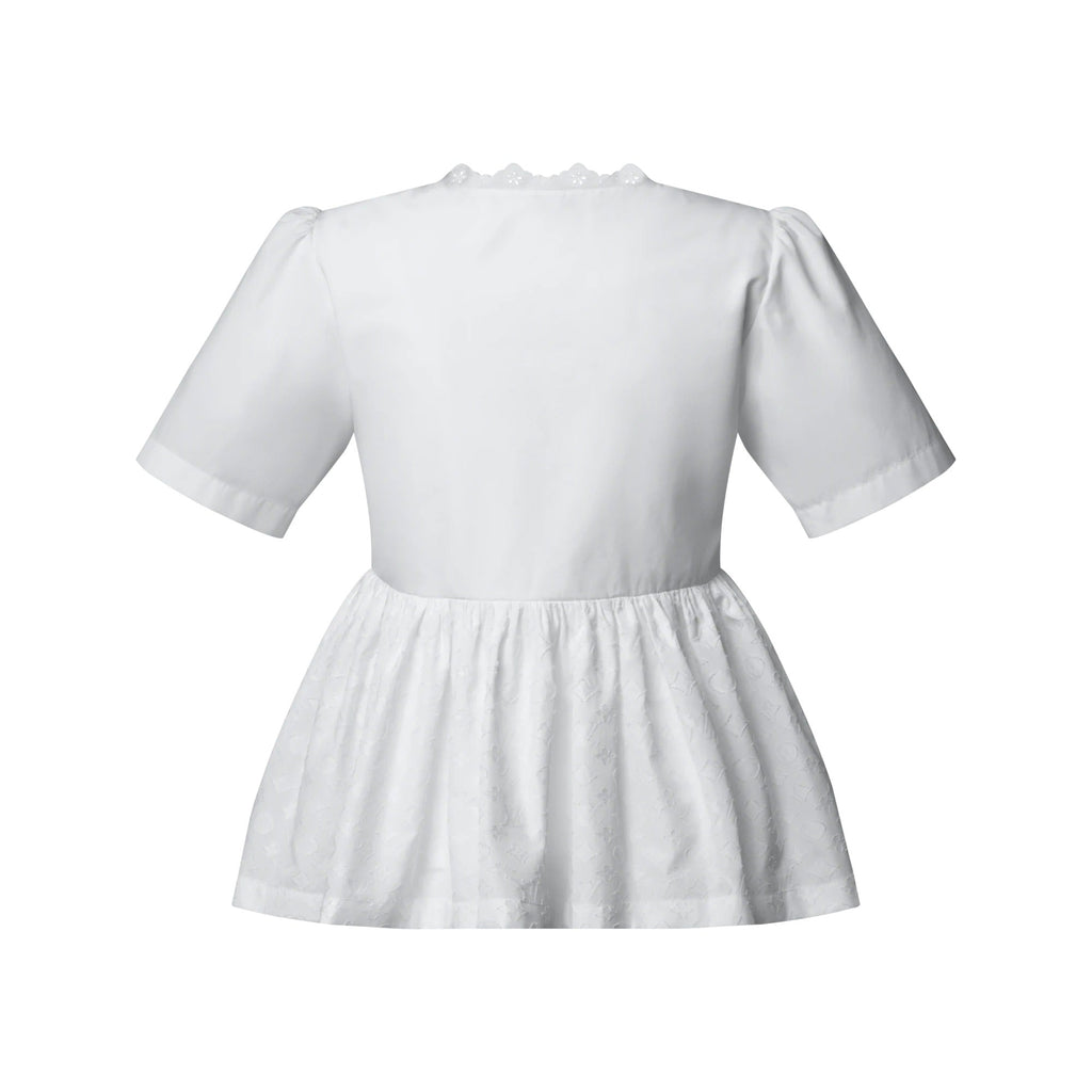 Broderie Trim Peplum Top