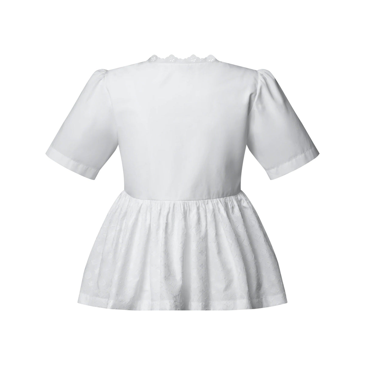 Broderie Trim Peplum Top