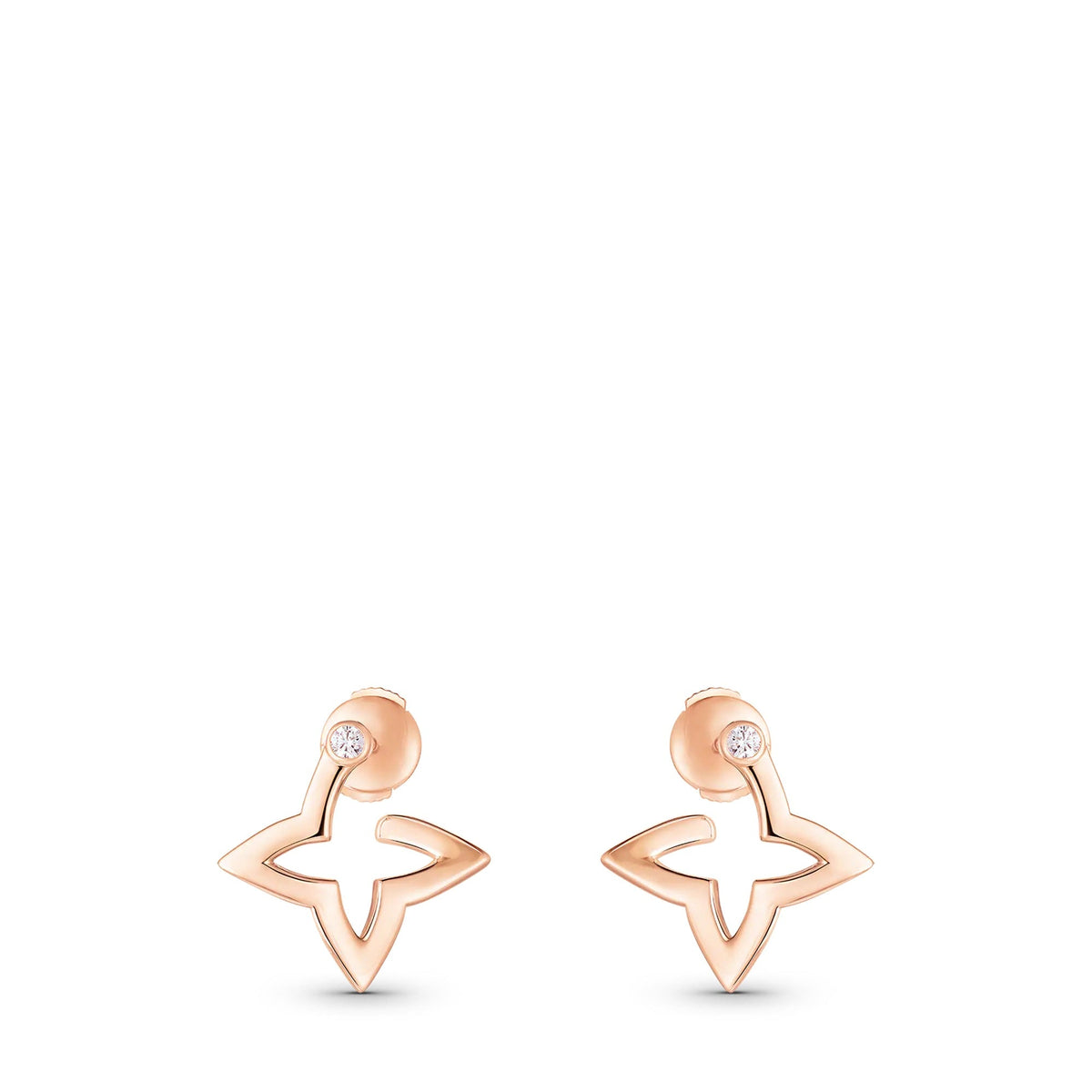 Ombre Blossom Mini Hoops, Pink Gold and Diamonds