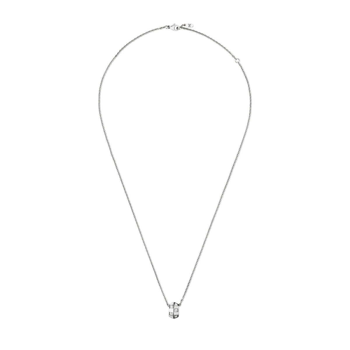 Le Damier de Louis Vuitton Pendant, White Gold and Diamonds
