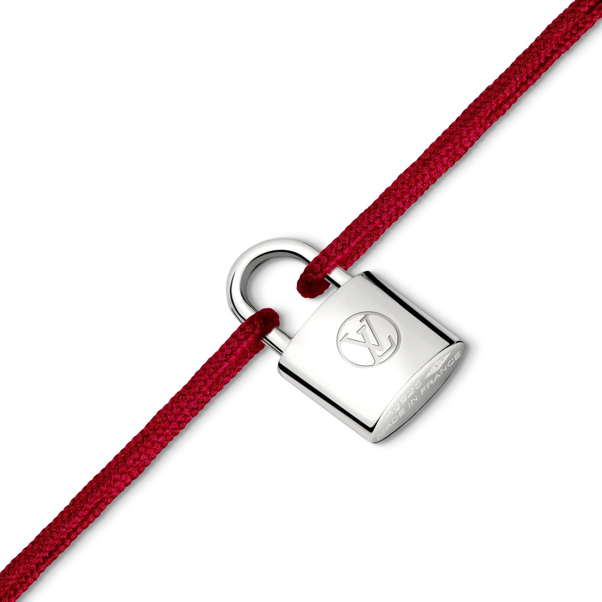 Silver Lockit Bracelet, Sterling Silver and Red Polyester Cord