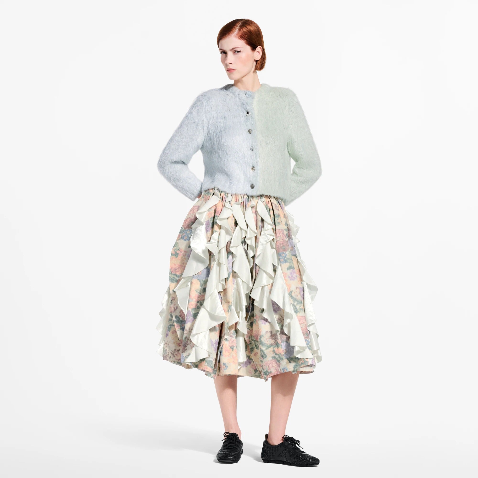 Double Jewel Button Brushed Cardigan