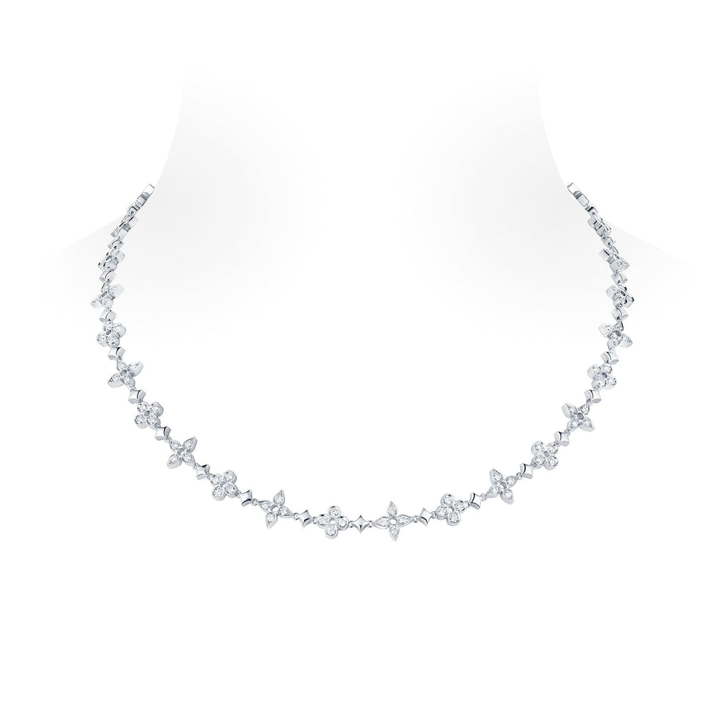 Dentelle One Row Necklace, White Gold And Diamonds