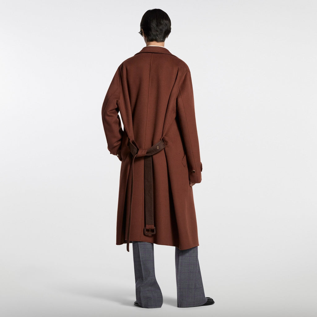 Double-Face Wool Silk Belted Coat