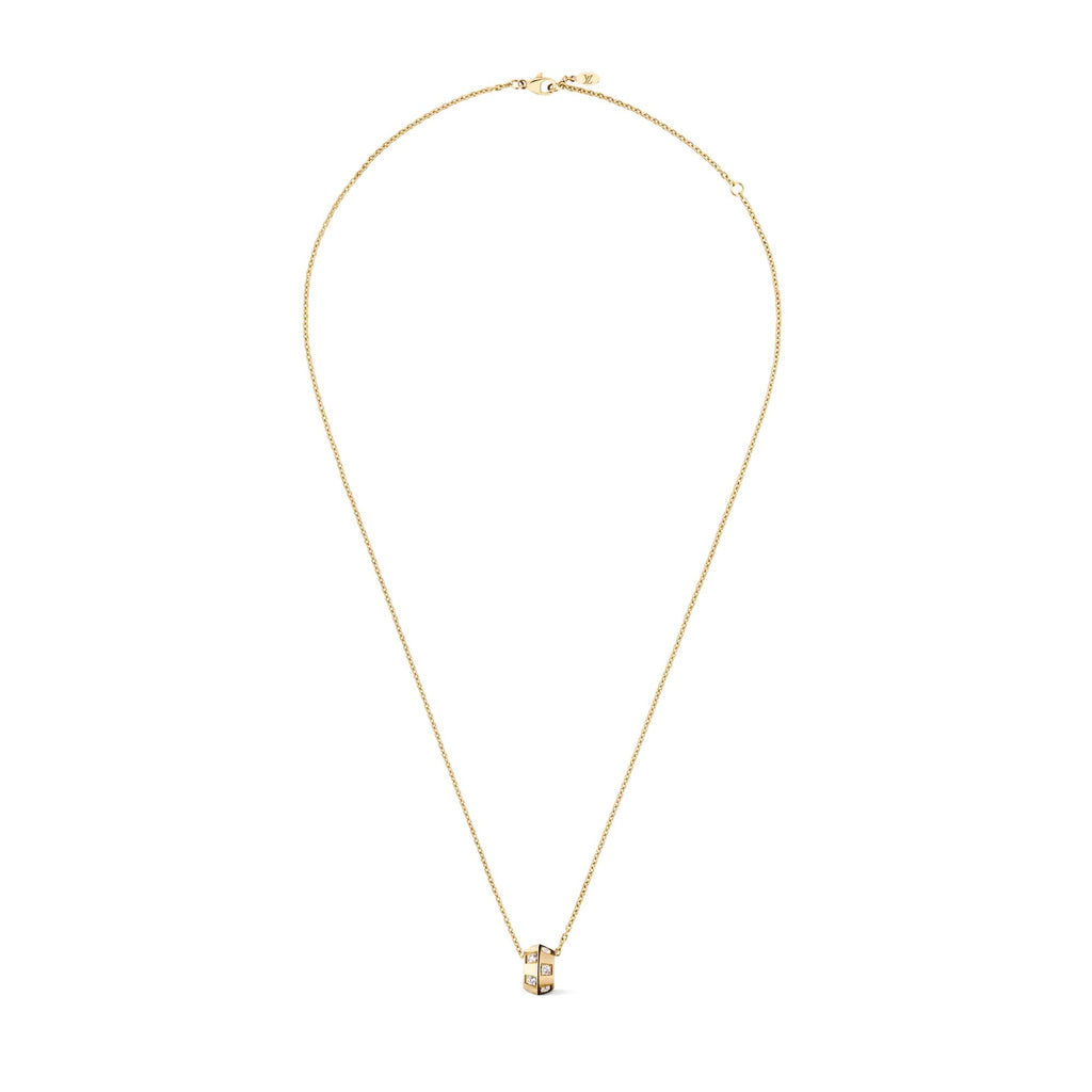Le Damier de Louis Vuitton Pendant, Yellow Gold and Diamonds