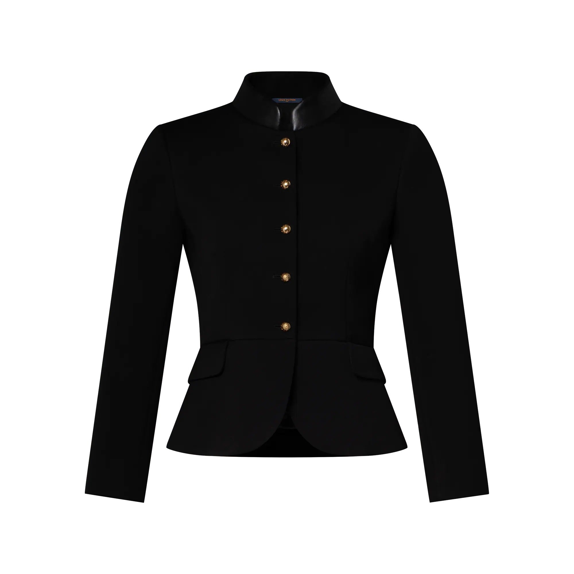 Leather Accent Fitted Jacket