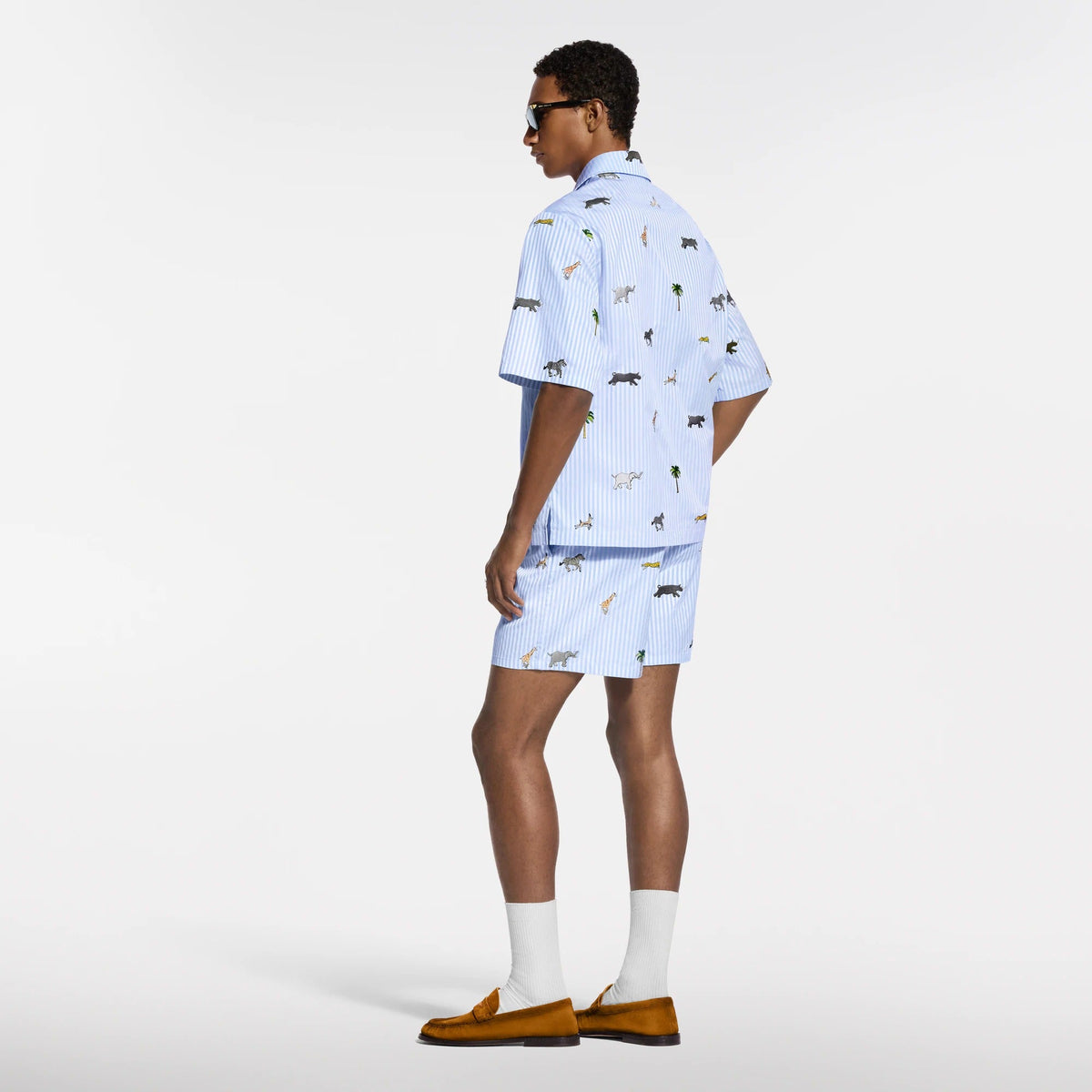 LV x The Darjeeling Limited Embroidered Striped Shorts
