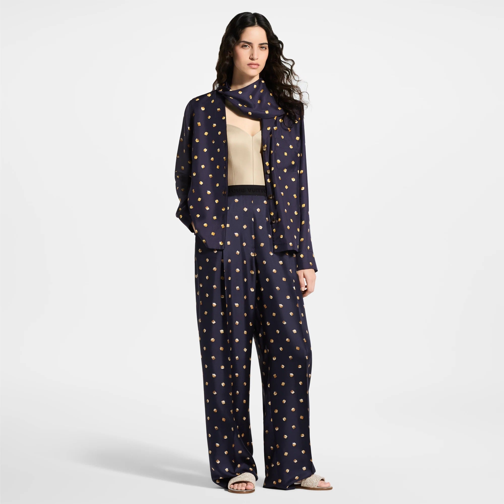 LV Cube Tailored Wide-Leg Pants