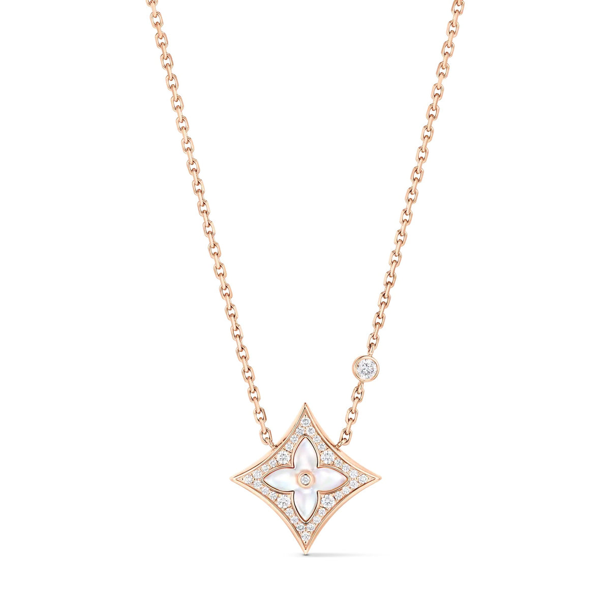 Color Blossom M Star Pendant, Pink Gold, White Mother-of-Pearl and Diamonds