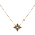 Color Blossom BB Star Pendant, Pink Gold, Malachite and Diamond
