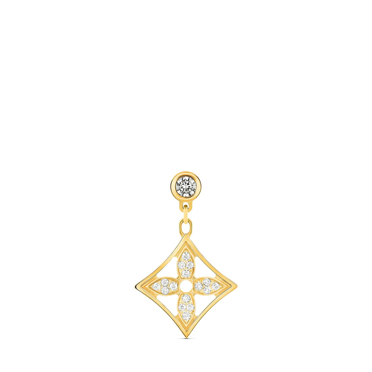 Idylle Blossom Ear Stud, Yellow Gold And Diamonds - Per Unit