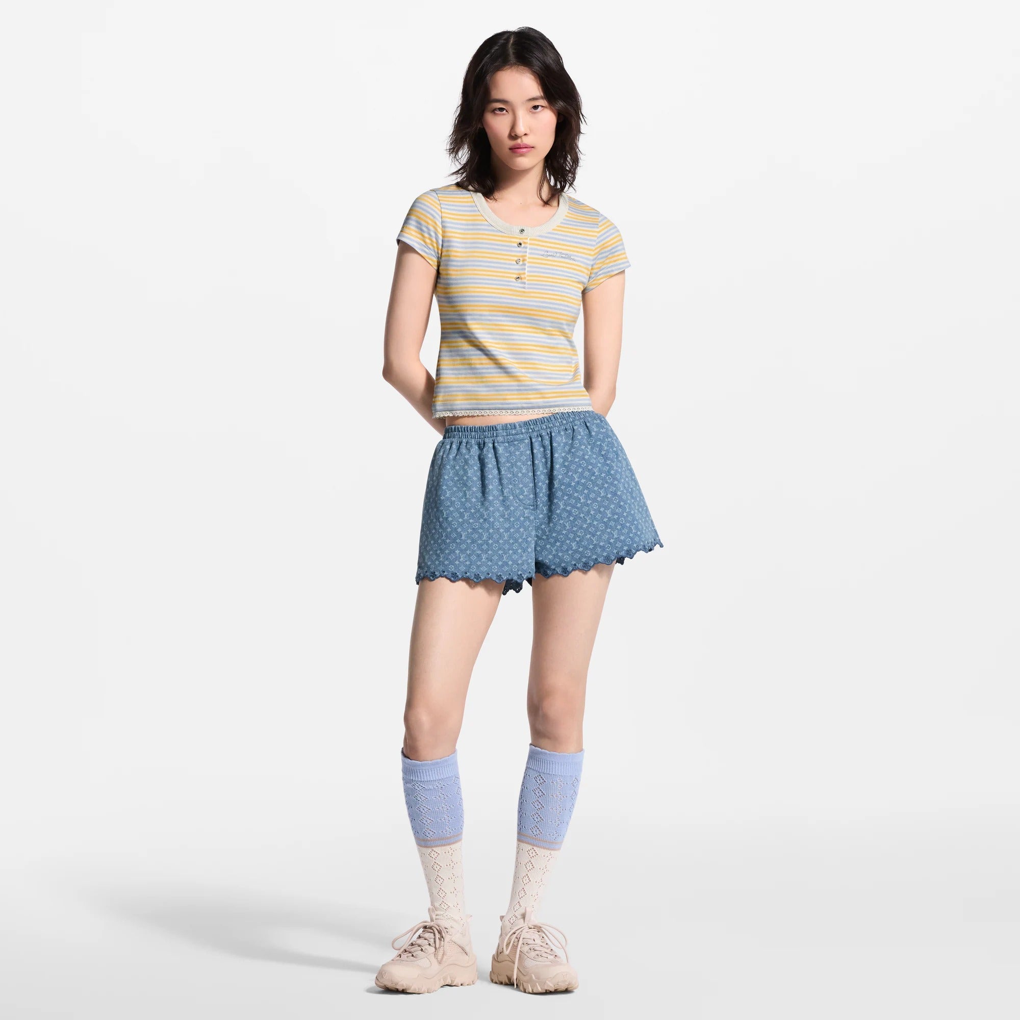 Striped Jersey Henley T-shirt