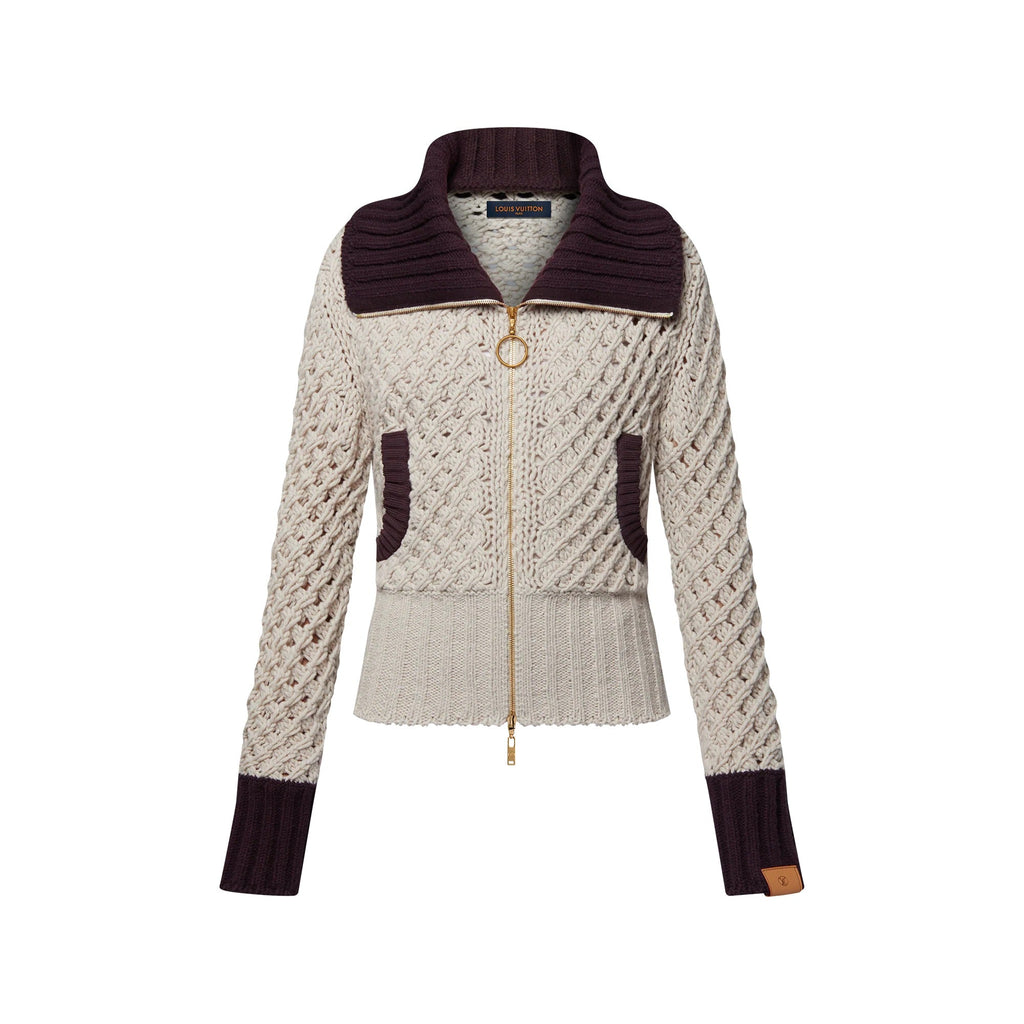 Color-Blocked Knit Jacket