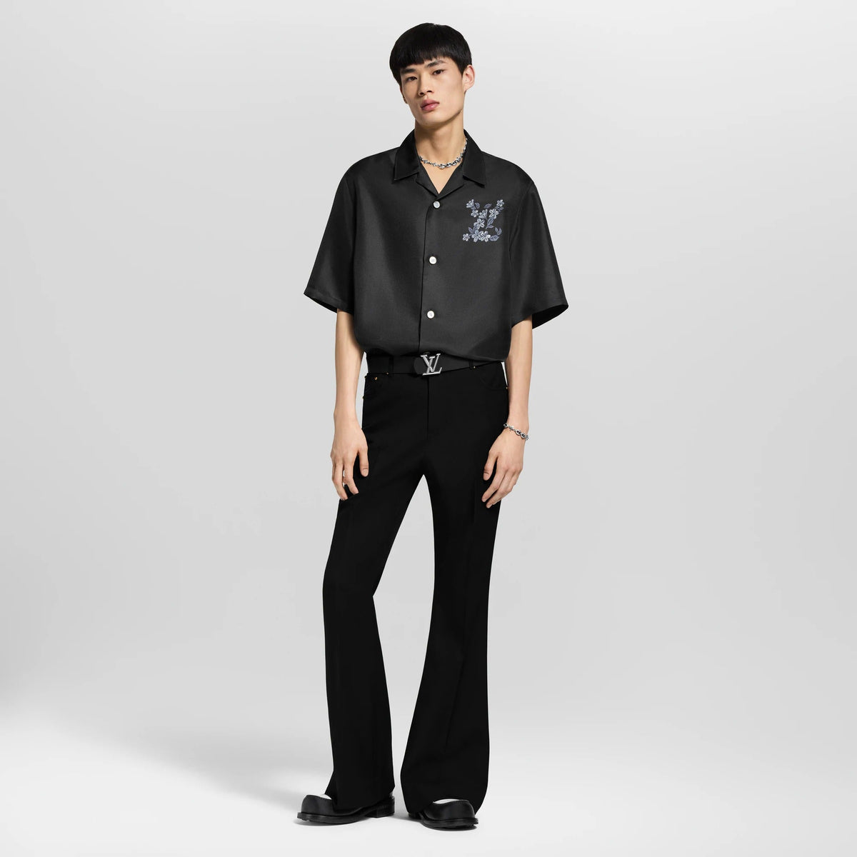 Printed Signature Silk Shirt