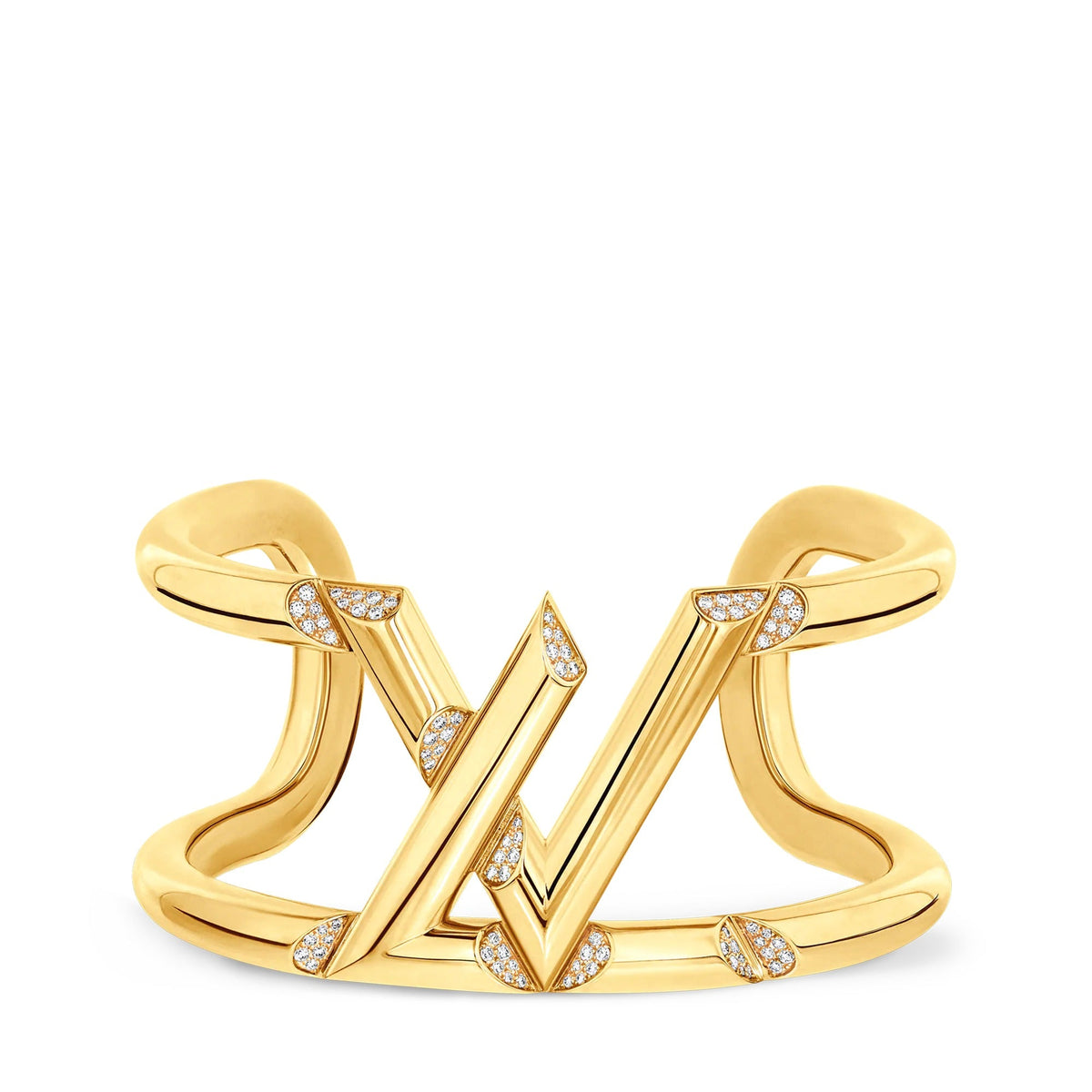 LV Volt One Cuff, Yellow Gold And Diamonds