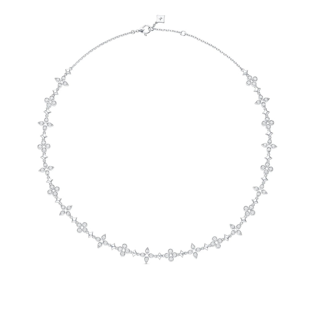 Dentelle One Row Necklace, White Gold And Diamonds