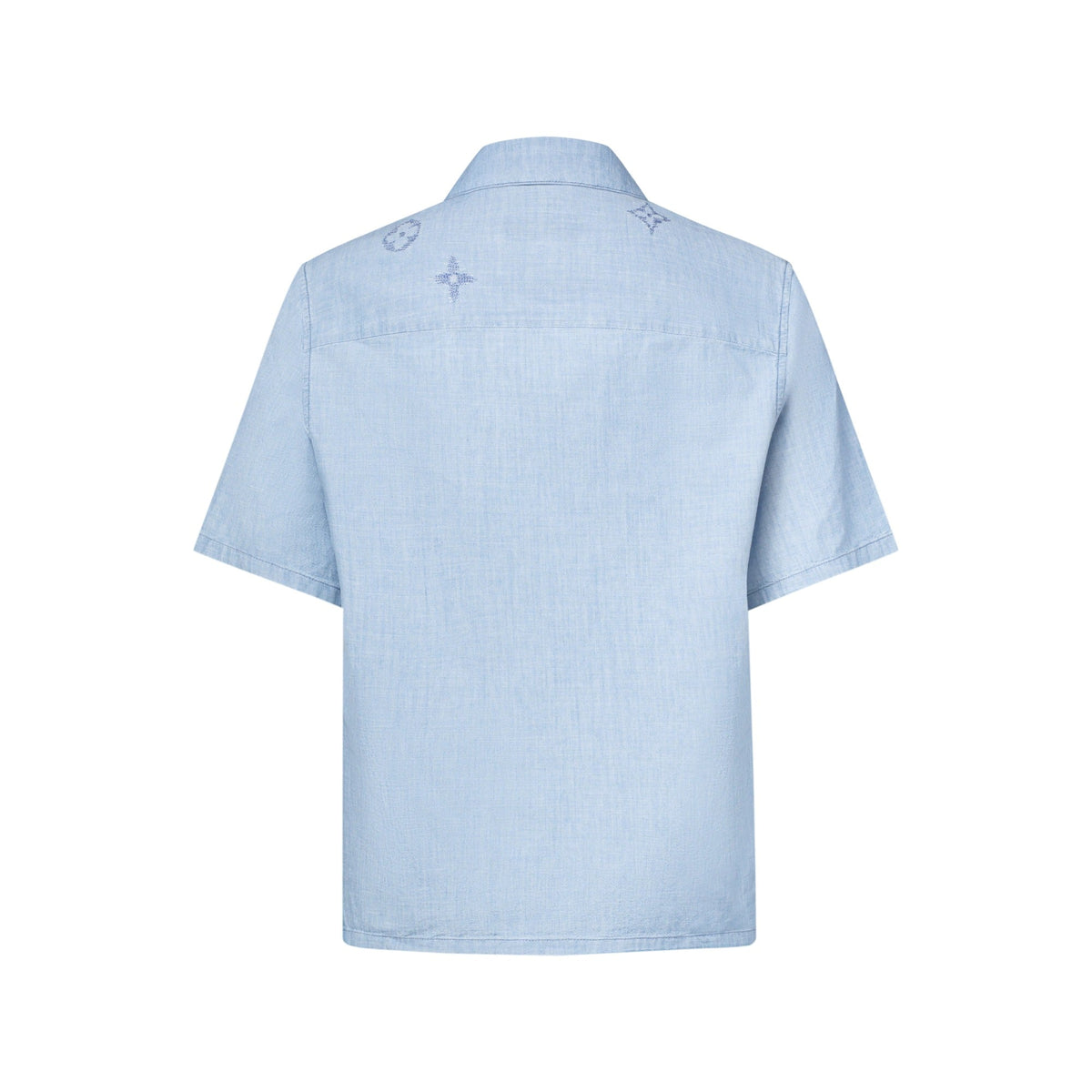 Embroidered Signature Chambray Short-Sleeved Shirt