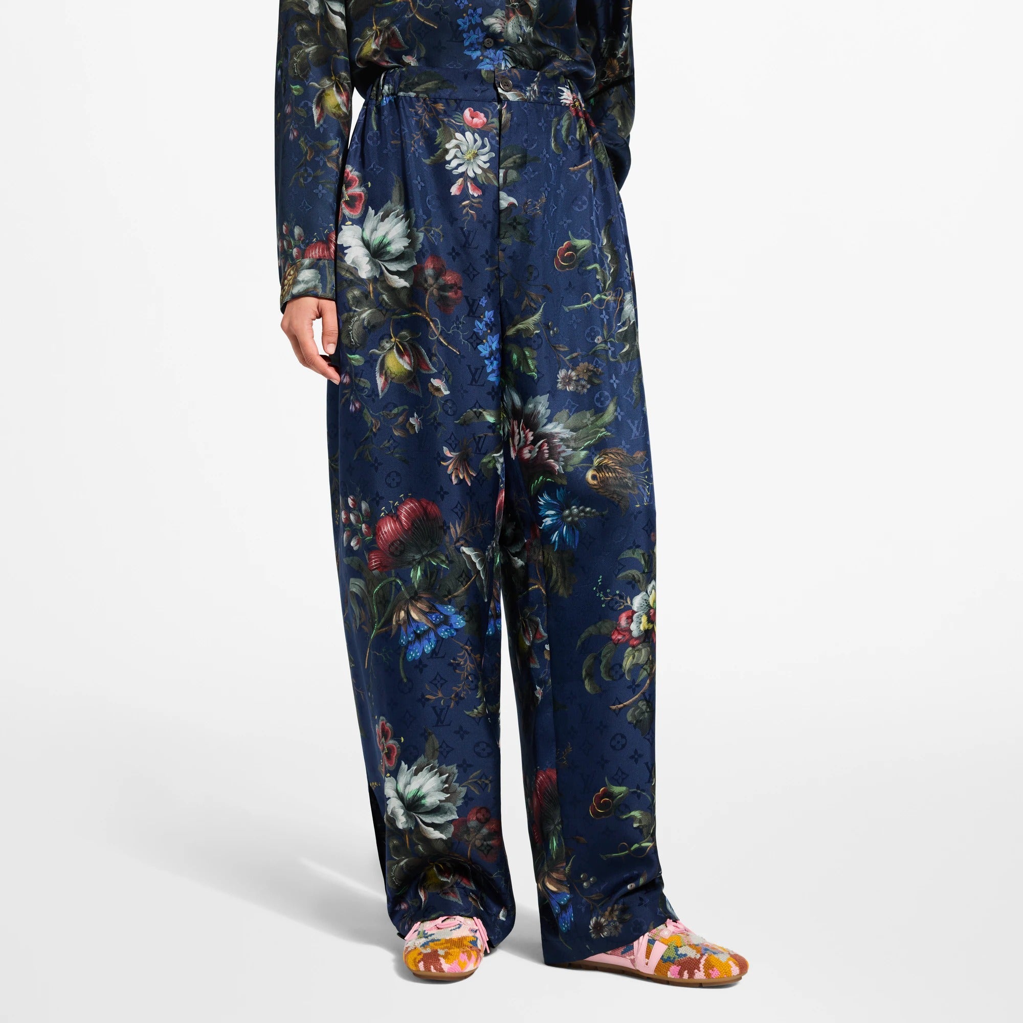 Dark Floral Print Pants