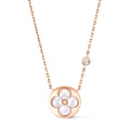 Color Blossom BB Sun Pendant, Pink Gold, White Mother-of-Pearl and Diamond