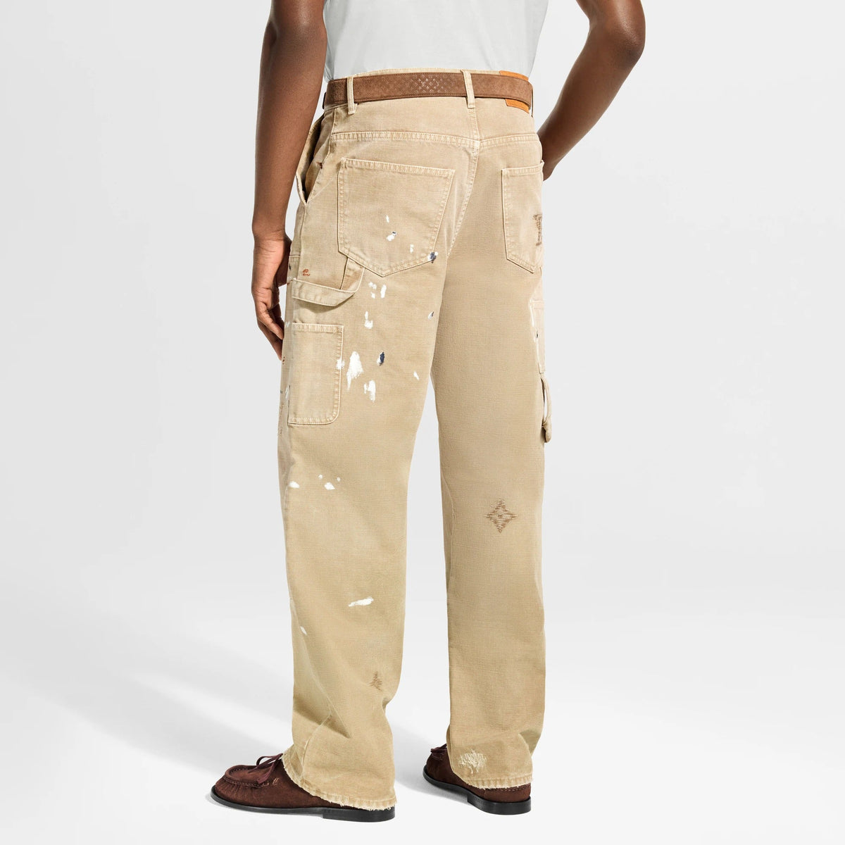 Embellished Denim Carpenter Pants