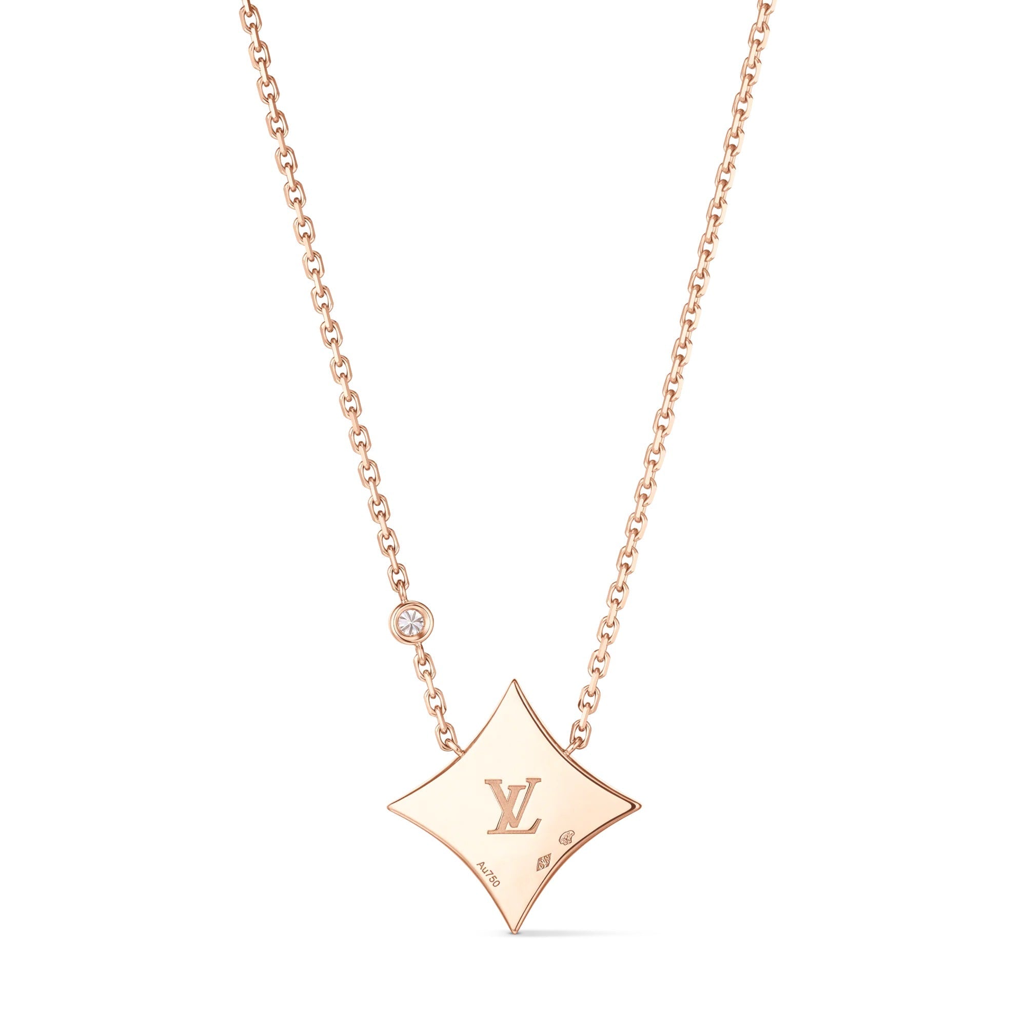 Color Blossom M Star Pendant, Pink Gold, White Mother-of-Pearl and Diamonds