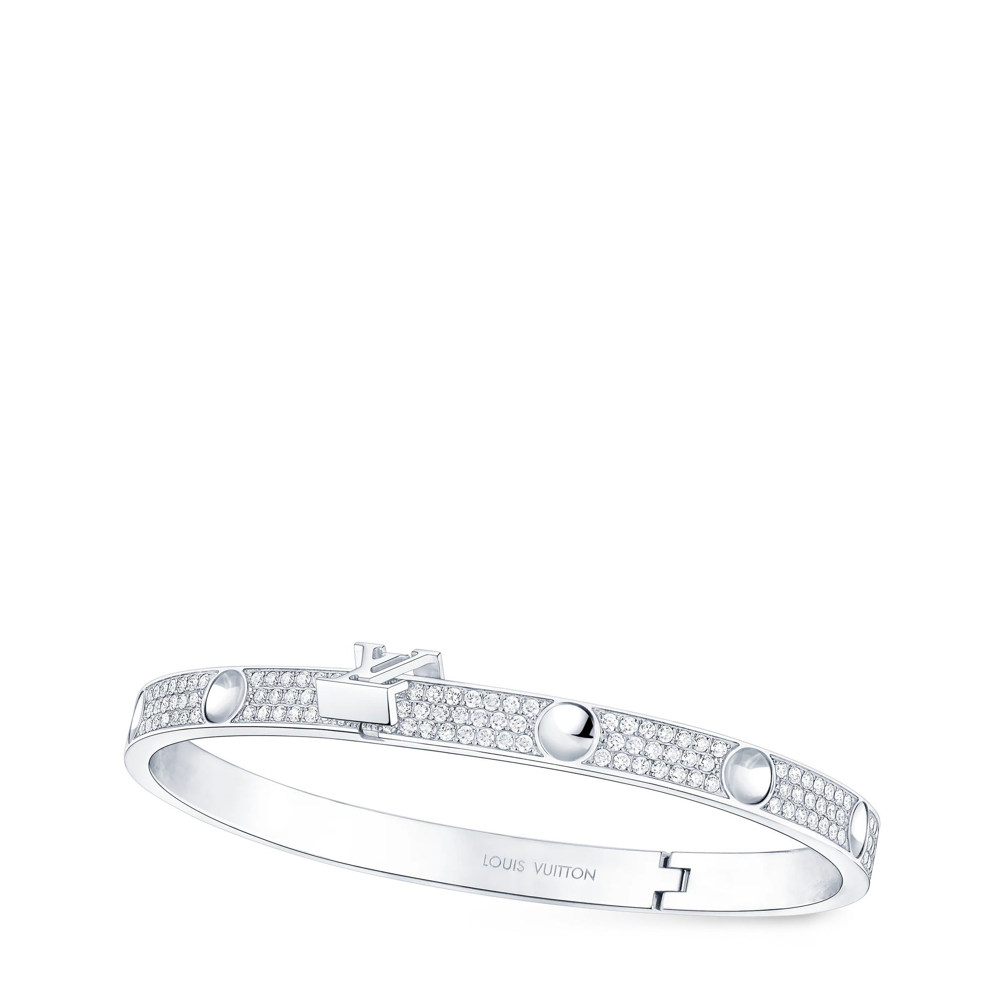 Empreinte Medium Bangle, White Gold and Diamonds