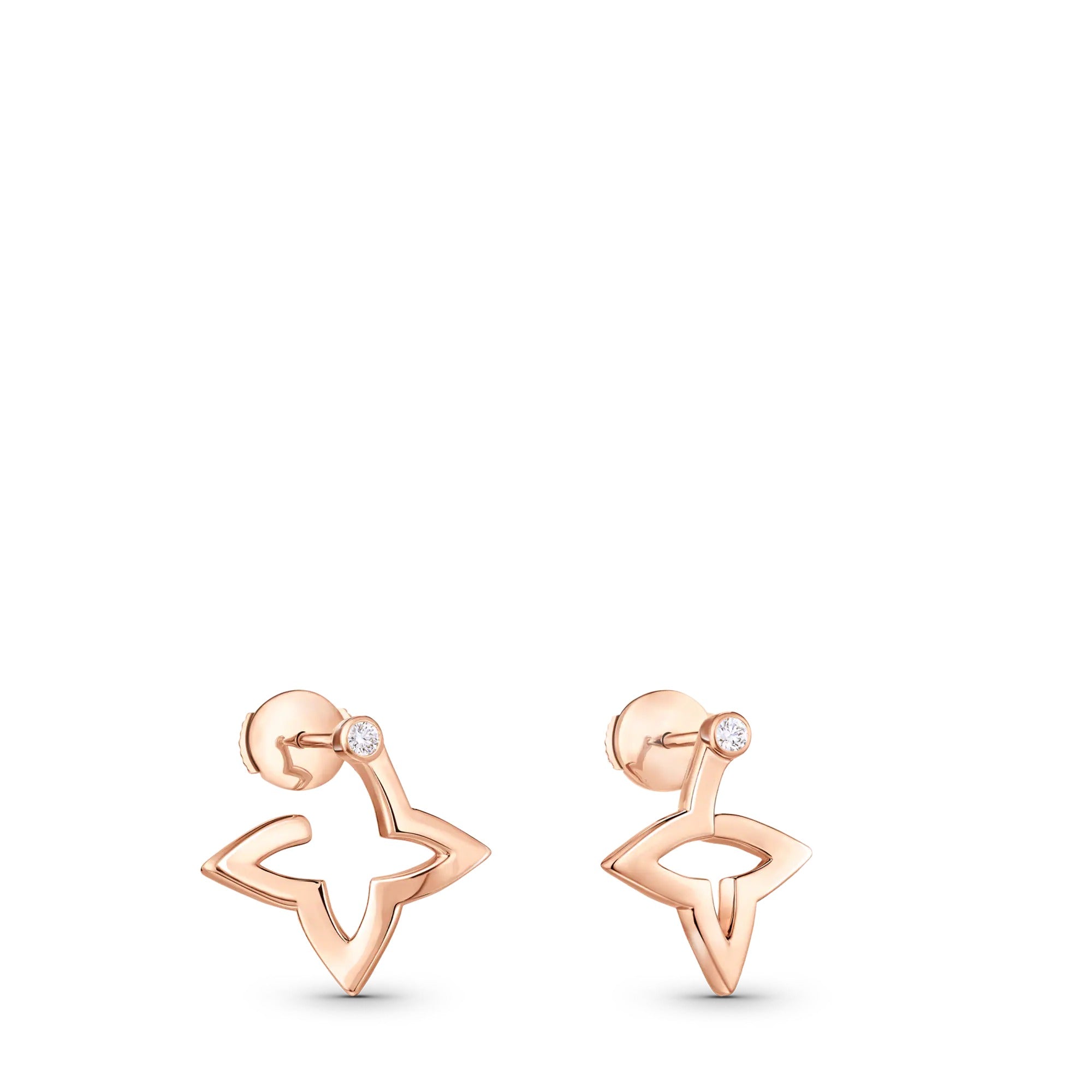 Ombre Blossom Mini Hoops, Pink Gold and Diamonds