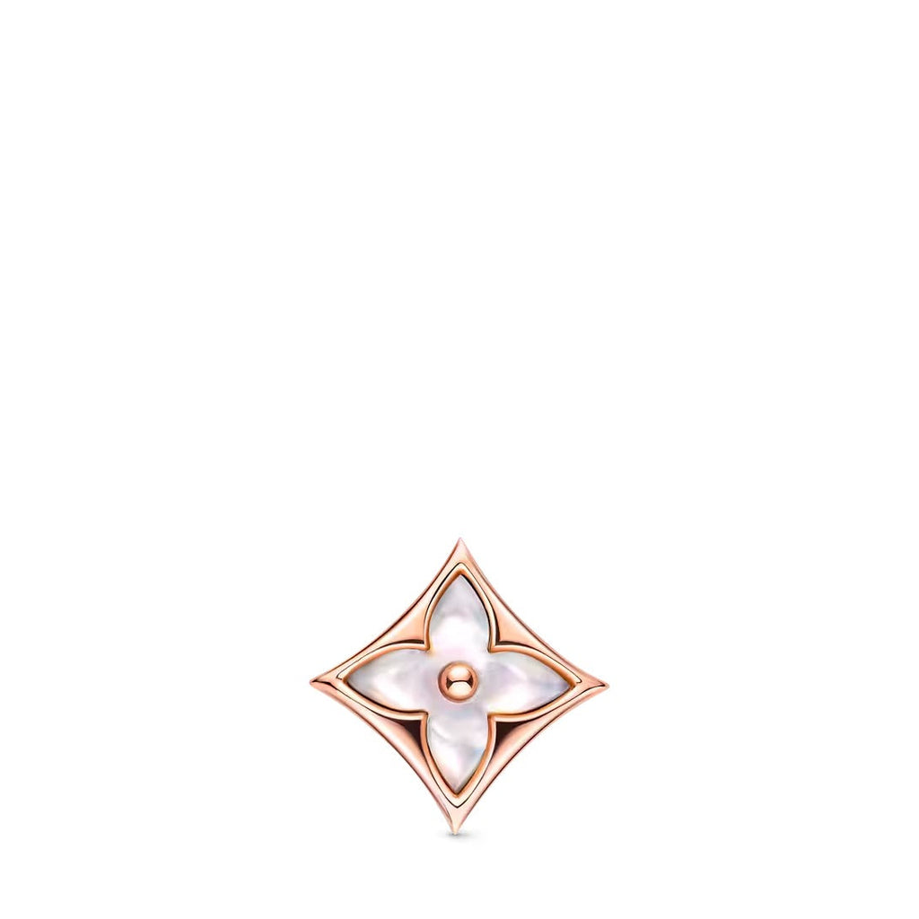 Color Blossom BB Star Ear Stud, Pink Gold and White Mother-of-Pearl - Per Unit