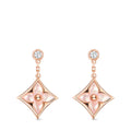 Color Blossom BB Star Earrings, Pink Gold, Pink Mother-of-Pearl and Diamonds