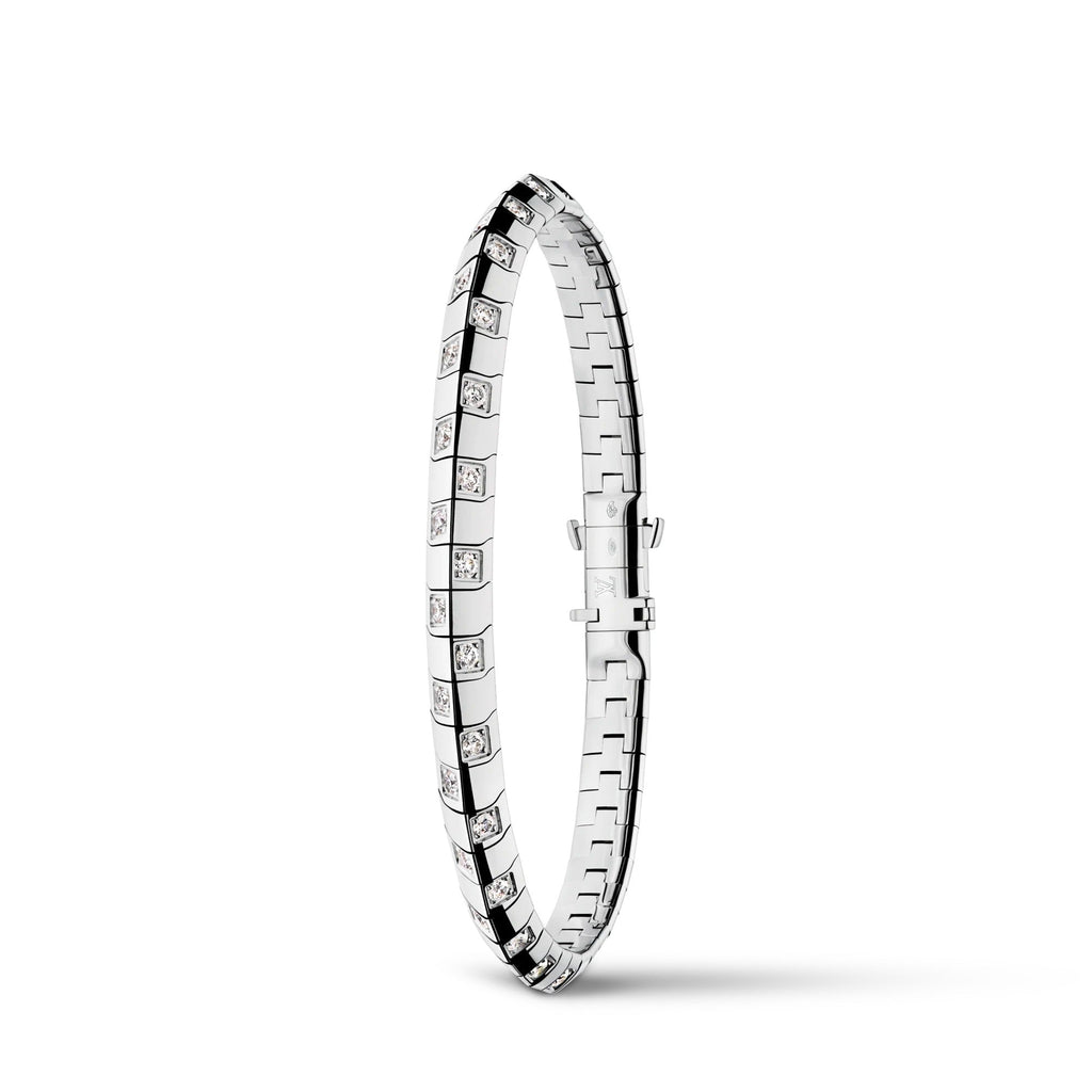 Le Damier de Louis Vuitton Medium Bracelet, White Gold and Diamonds