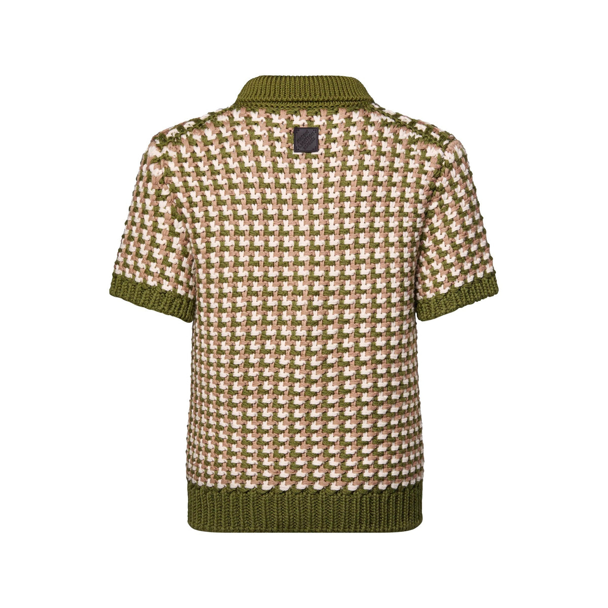 Short-Sleeved Wool-Knit Polo Shirt
