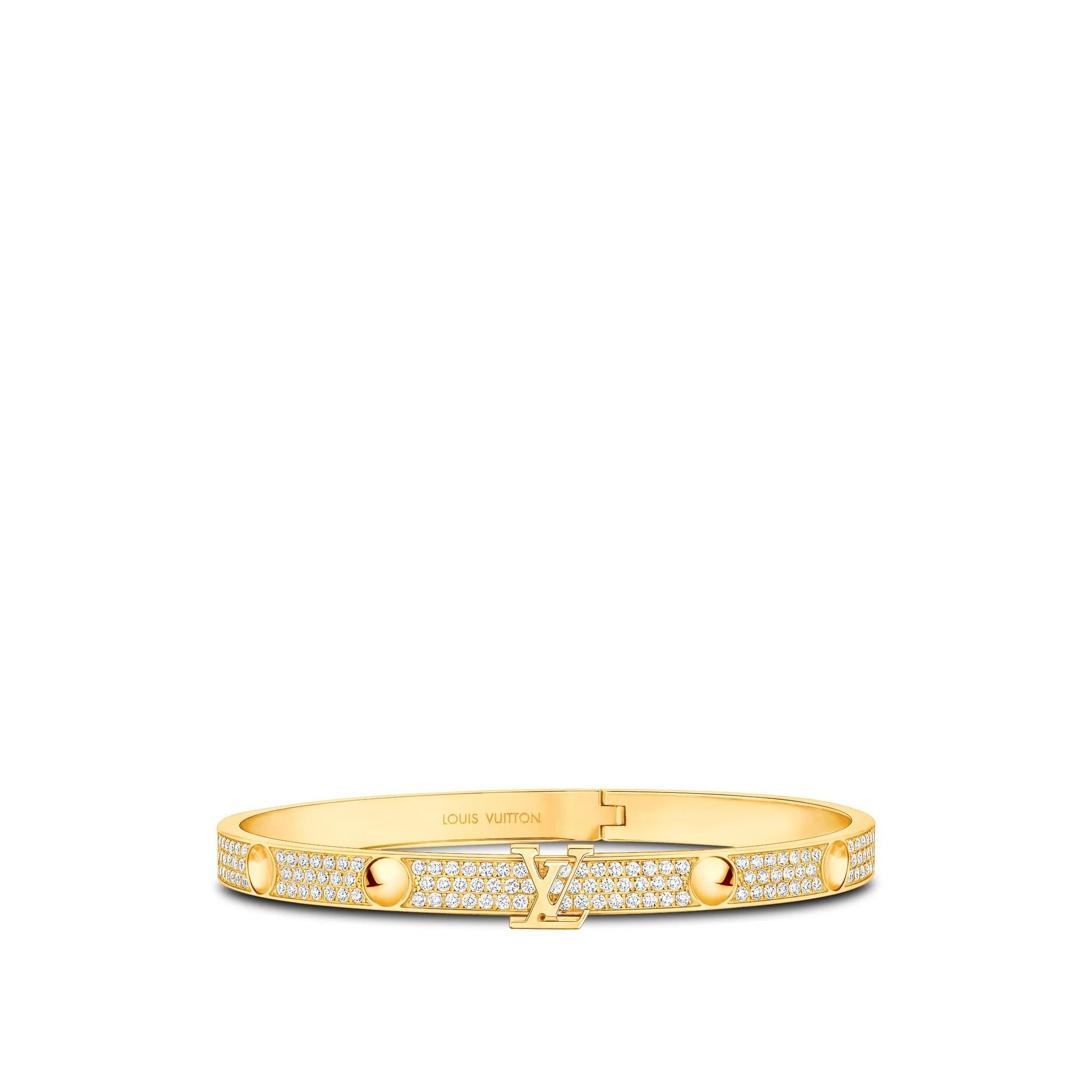 Empreinte Medium Bangle, Yellow Gold and Diamonds