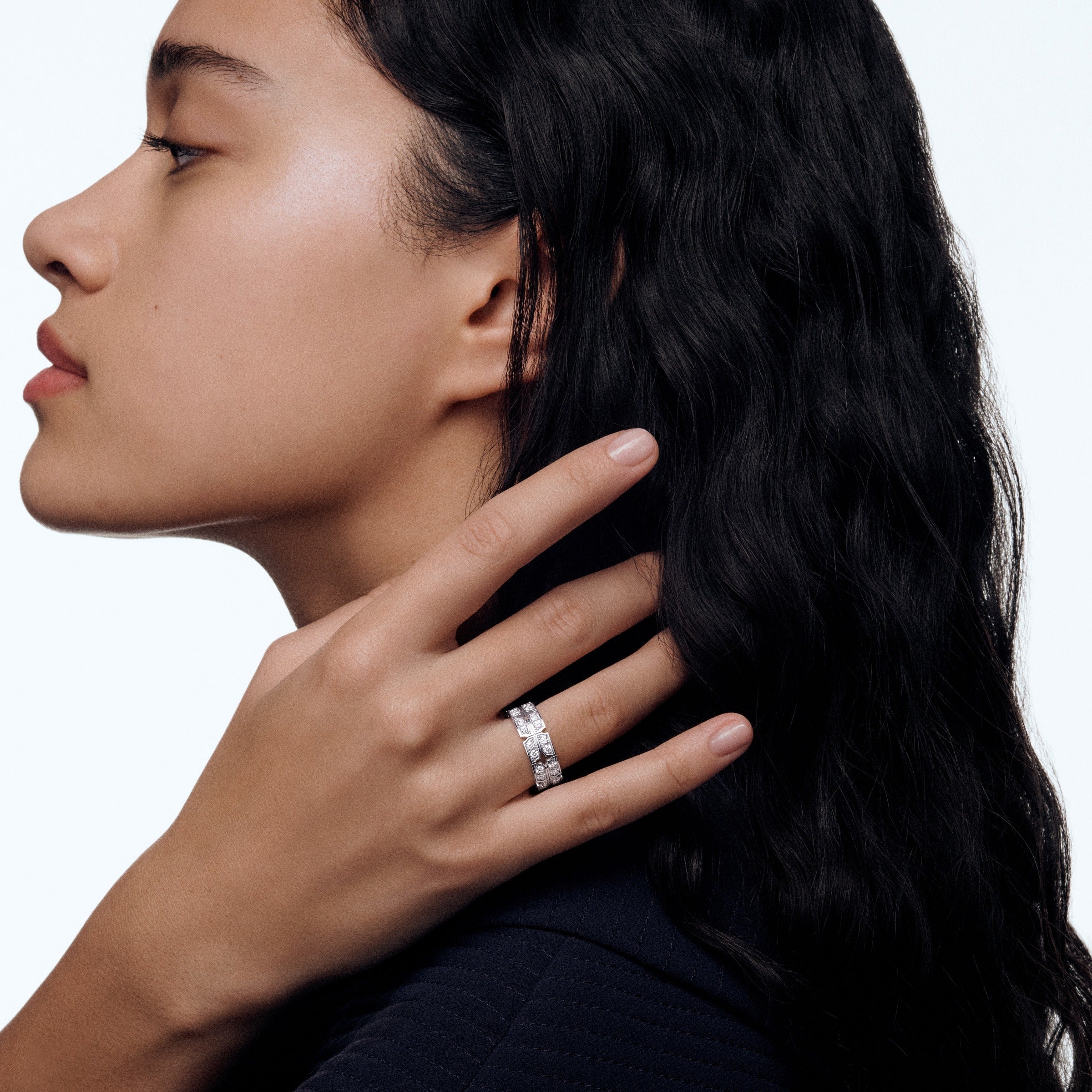 Tumbler Ring, White Gold and Diamonds
