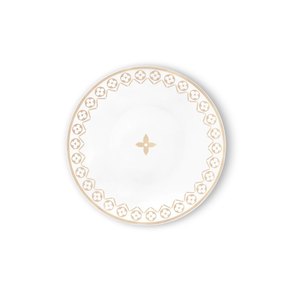 Set Of 2 Dessert Plates Monogram Flower Tile