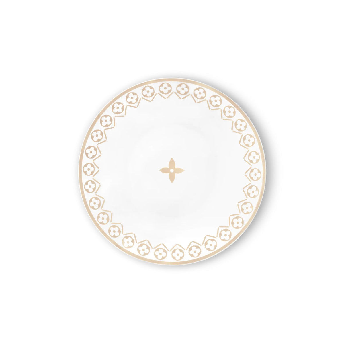 Set Of 2 Dessert Plates Monogram Flower Tile