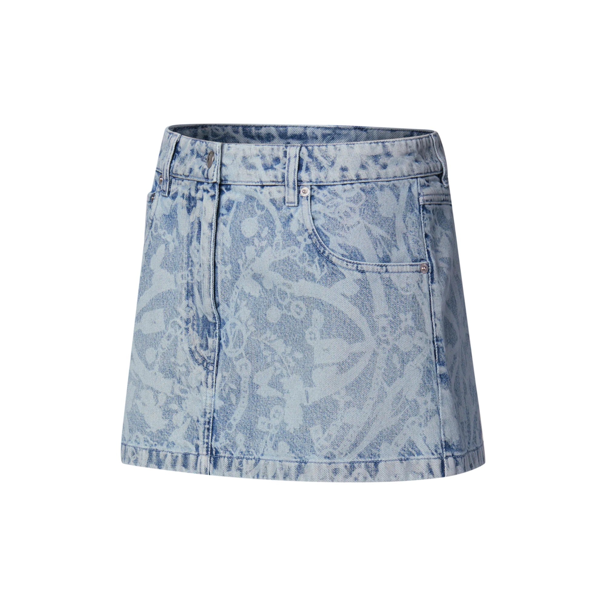 LV Bloom Denim Mini Skirt