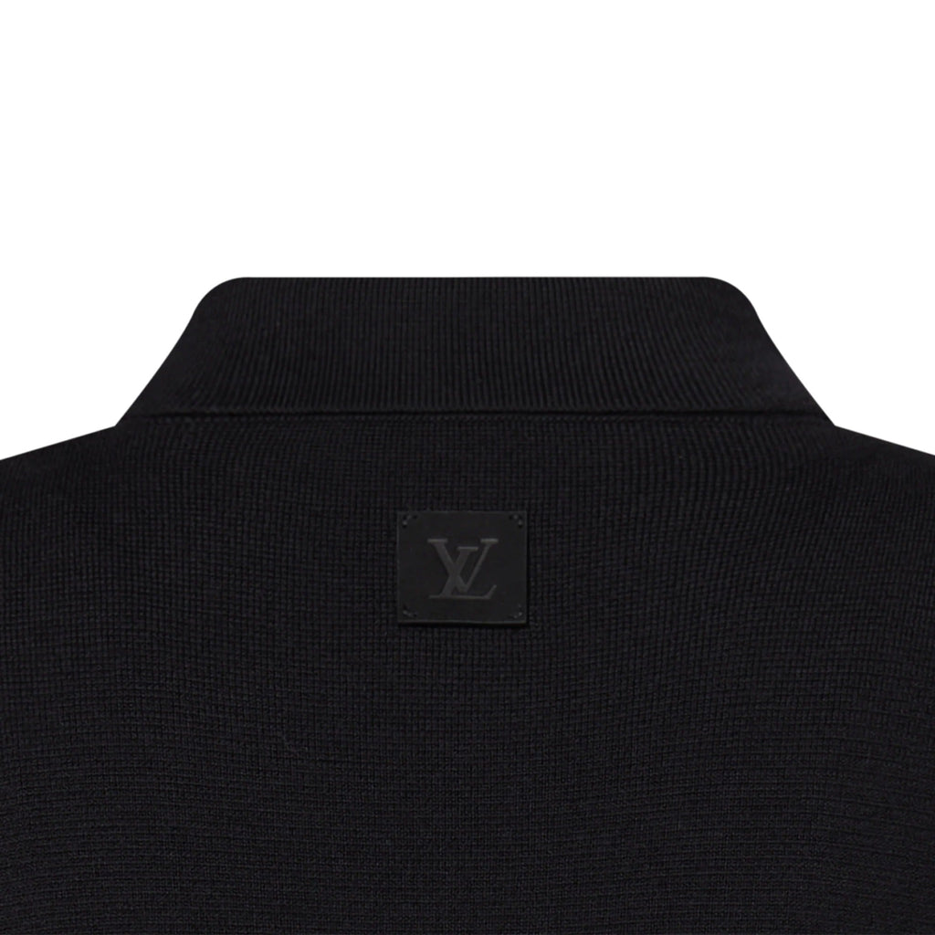 Knit Blouson With Leather Details
