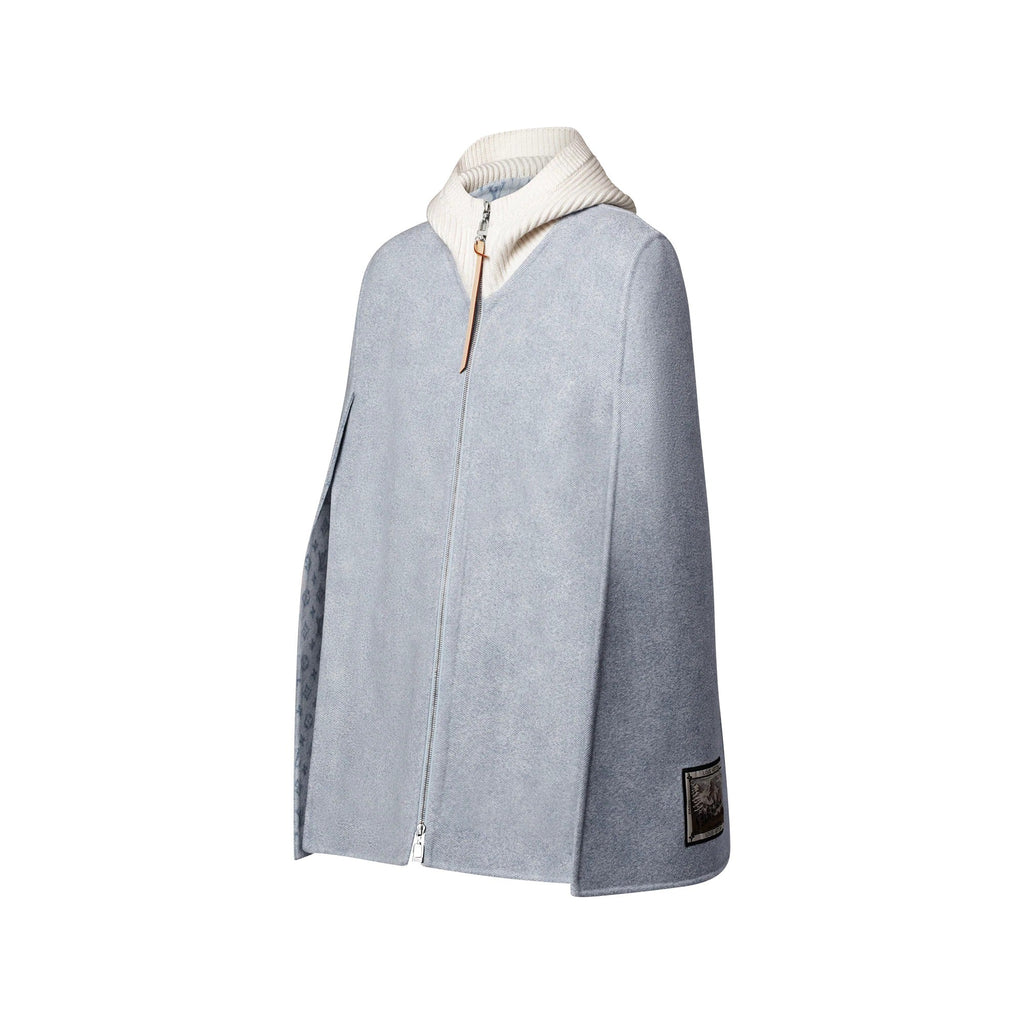 Denim-Effect Double Face Cape