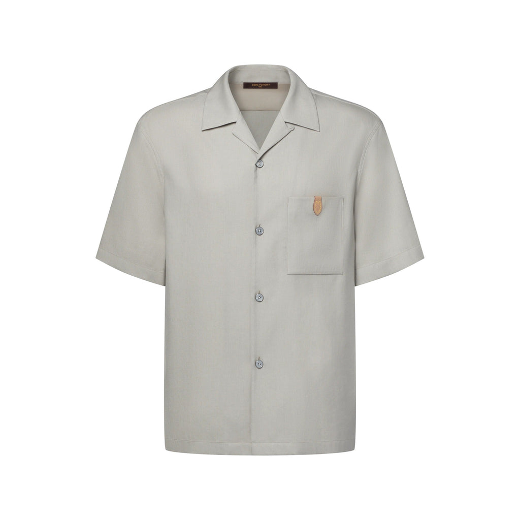 Short-Sleeved Silk, Cotton And Cashmere-Blend Open Collar Shirt
